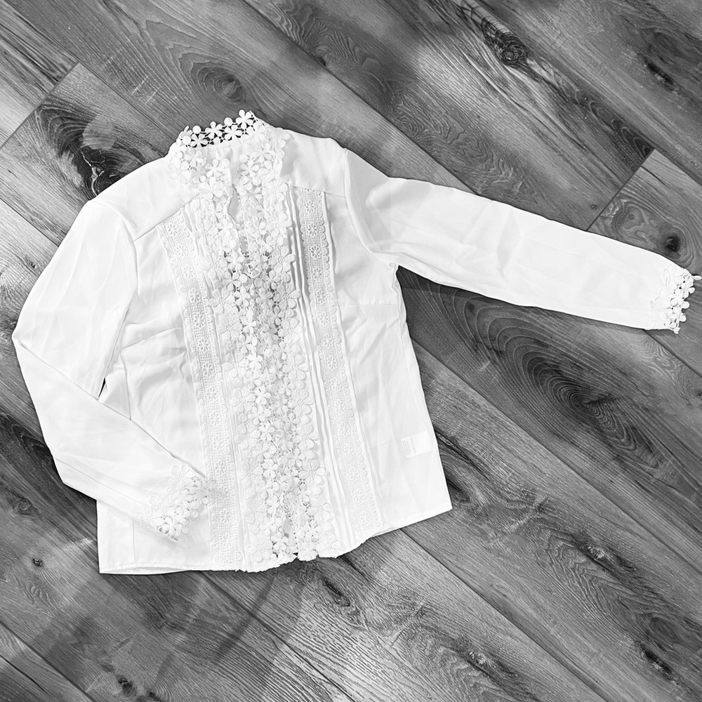 White Lace Detailed Blouse